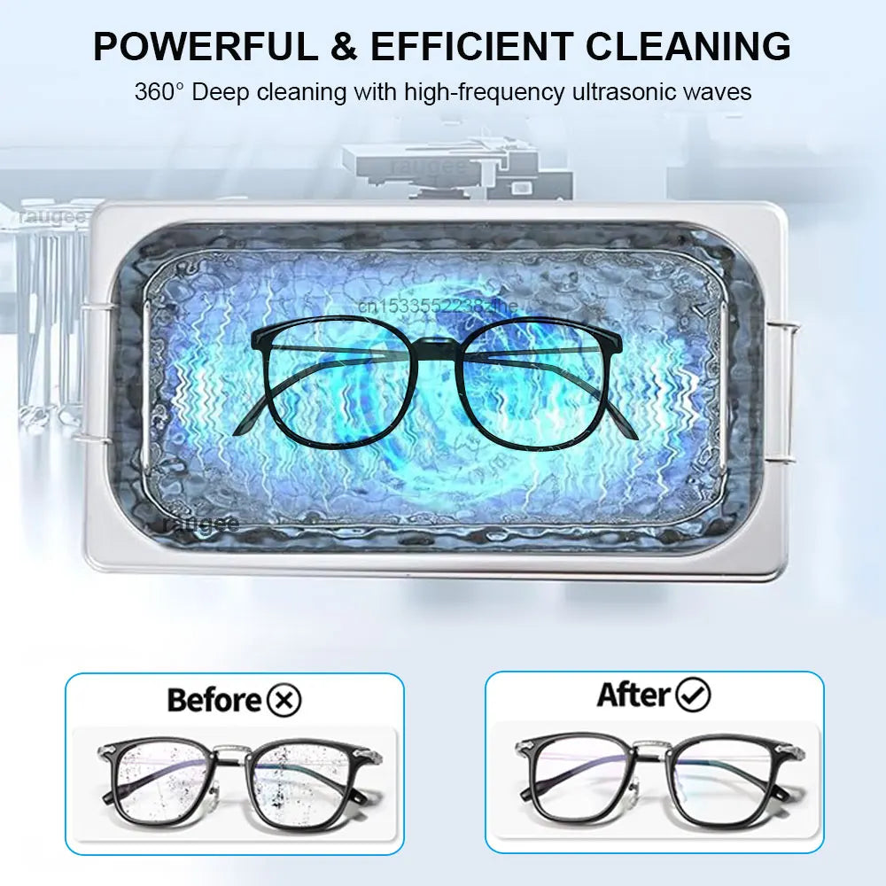 Ultrasonic Cleaner 40KHZ High Frequency Vibration Ultrasonic Washing Bath for Jewelry Watches Denture Glasses Ultrasonic Cleaner