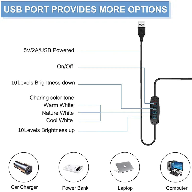 NEW 2026 3 Mode Dimmable LED Desk Lamp with Clamp, 10 Level Brightness Adjustable, Flexible Gooseneck for Study/Office/Bedroom
