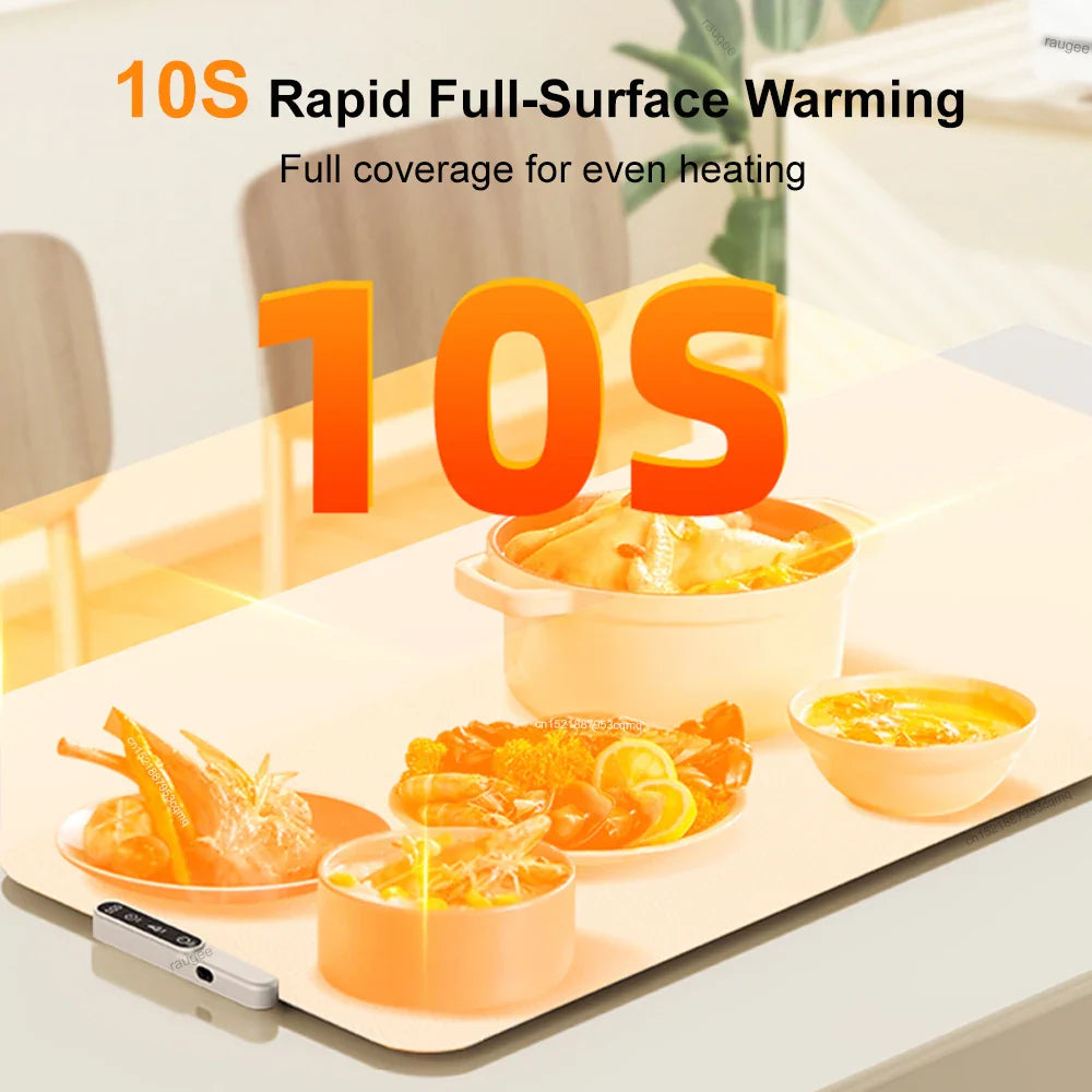 Electric Warming Tray Foldable Silicone Warming Mat Fast Heating Keep Food Hot Constant Mat Food Warming Tray 6 Temp Setting