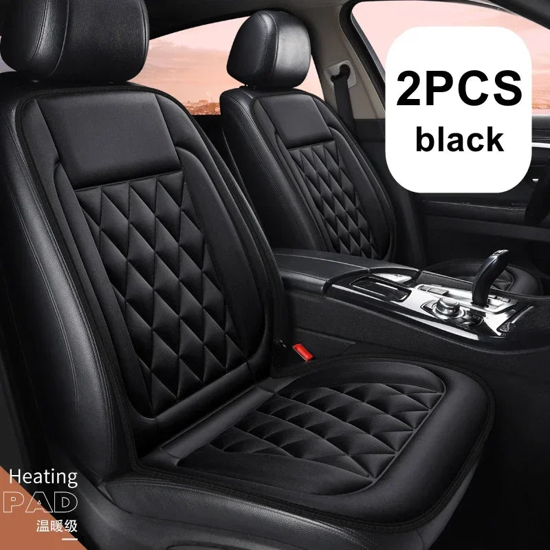 2pcs Winter Heated Car Seat Cover 12V Heating Warmer Car Seat Cushion Auto Universal Protector Cloak Cover Pads Set New Amagi