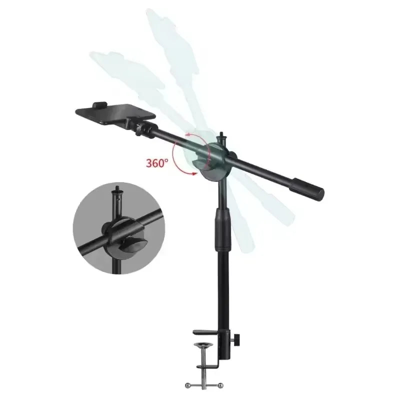 Tabletop Overhead Tripod Stand with Ring Light Mobile Phone Holder And Boom Arm for Nail Art Photography Table Shooting Tripods