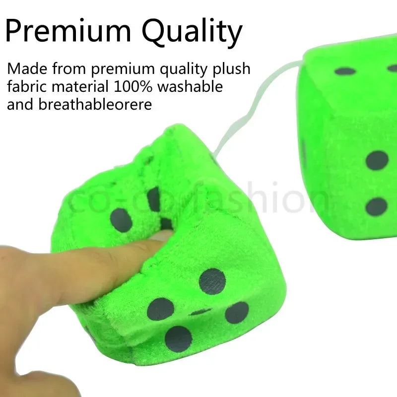 2pcs Plush Dice Toys Velvet Pendants Car Hanger With Suckers Stress Relief Squeeze Cube Fluffy Stuffed Decoration Eid Amagi