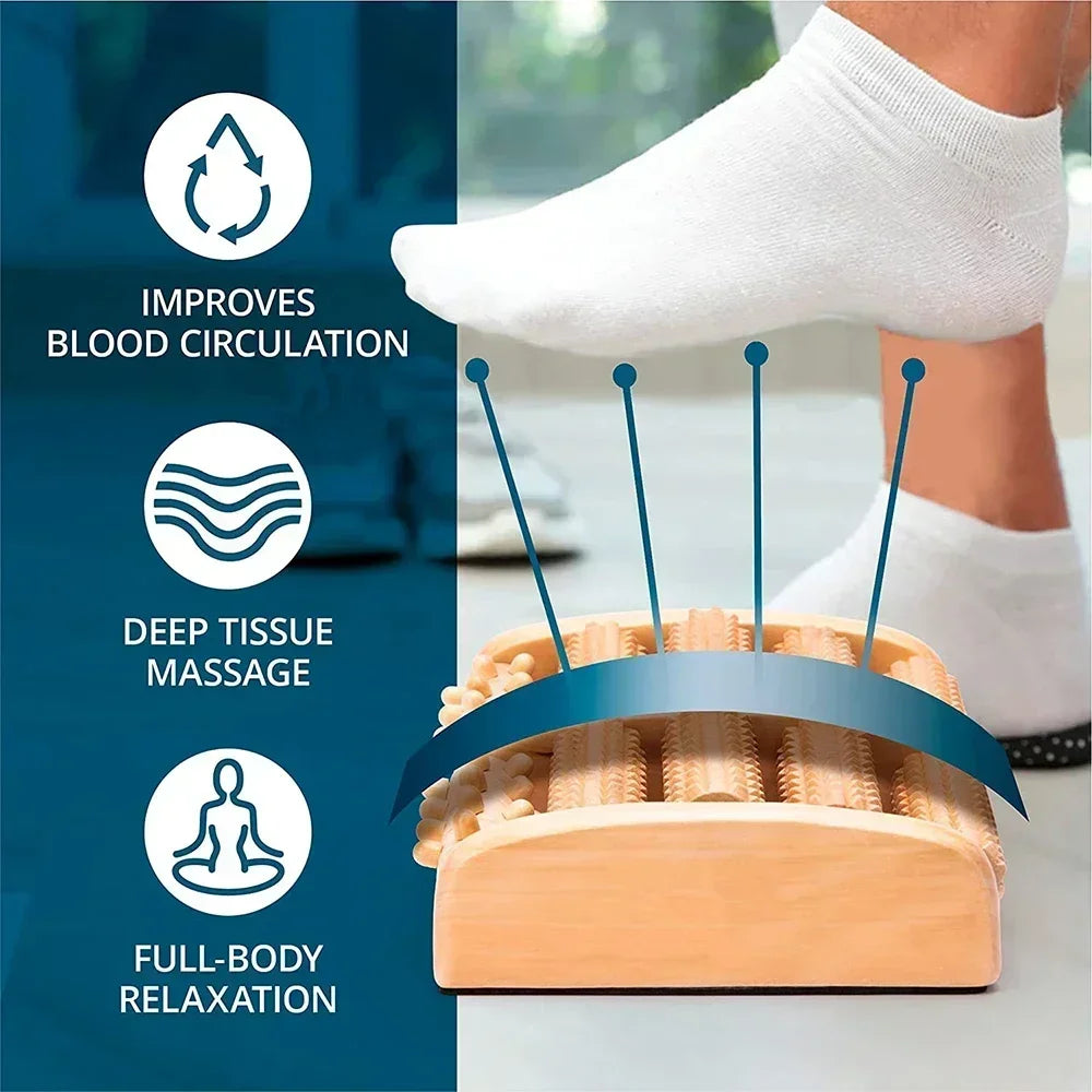 Wooden Foot Roller Foot Massager for Plantar Fasciitis Relief Foot Massager for Neuropathy & Boosts Circulation Health Care Tool