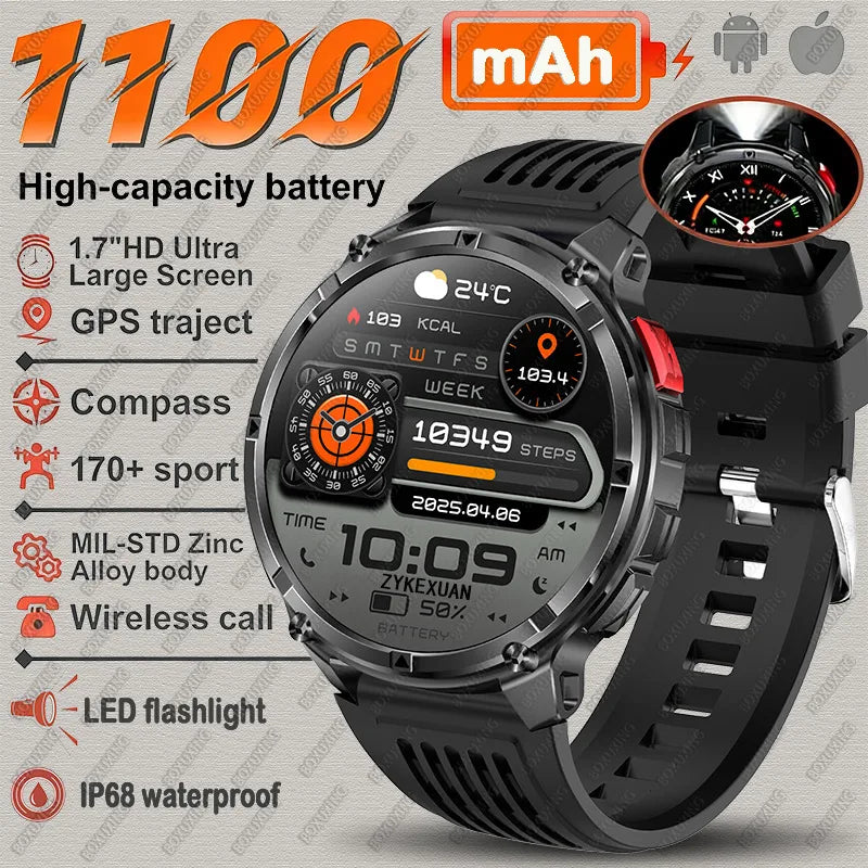 2026 New T-Rex3 Pro GPS Tracker Smartwatch Men 120-Day Standby 1100mAh Clock Rugged Outdoor Sport 10ATM Waterproof Call Watches