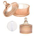 Soft Plush Powder Puff with Clear Glass Container for Body and Face Makeup Application