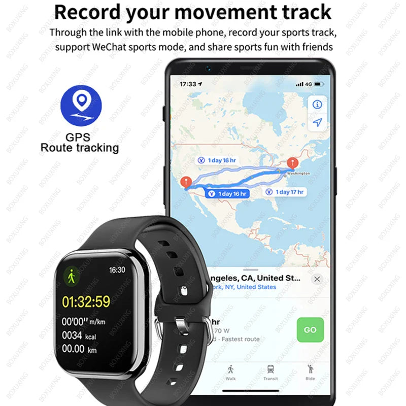 2025 AMOLED 2.05" HD Screen Smart Watch Women Series 8 Custom Dial 500+ Wireless Charging Men Smartwatch NFC GPS Tracker Watch 9