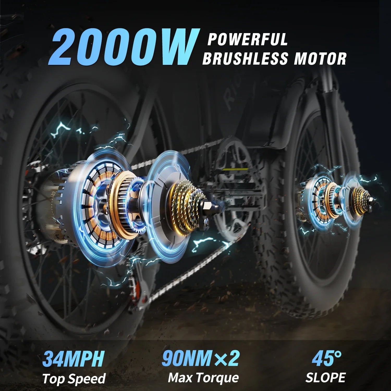 Q20Pro Electric Bicycle 2000W Dual Motor 52V40AH Dual Battery Ebike Top Speed 55KM/H 20*4Fat Tire Electric Mountain Bike