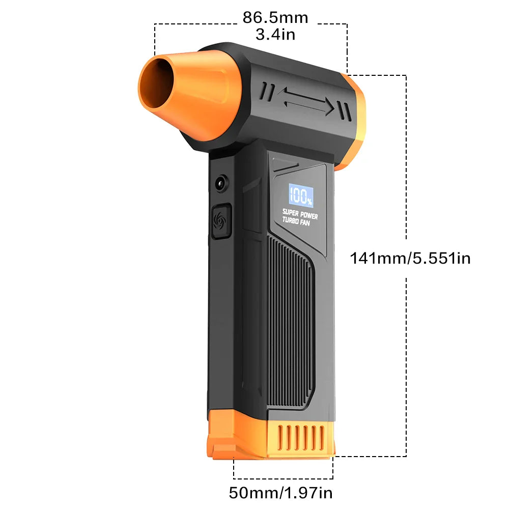 M4 Powerful Air Blower Brushless Motor Turbo Jet Fan 160g Wind Pressure Portable Vacuum Cleaner Blower 4-Gear Speed Adjustable
