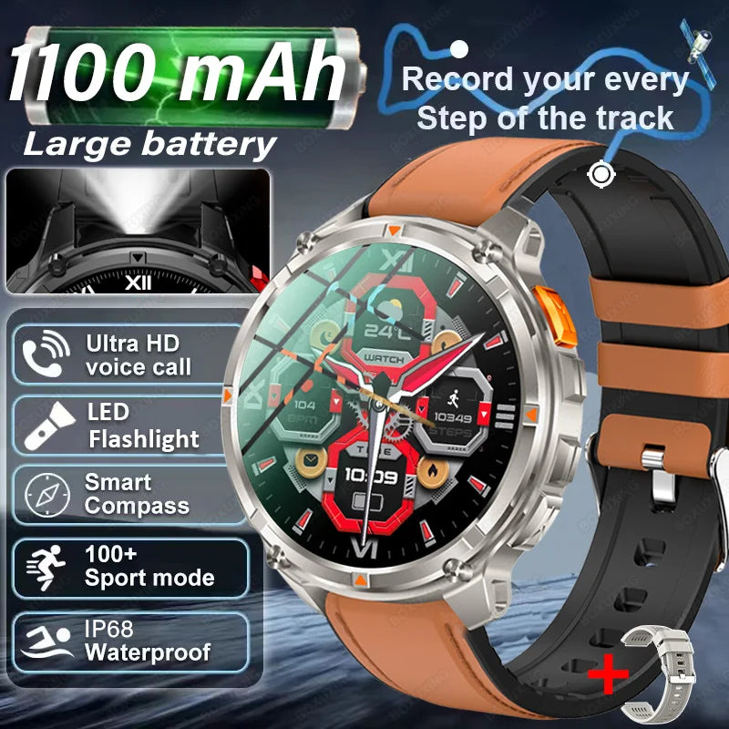 2026 New T-Rex3 Pro 1100mAh Battery Smart Watch Man GPS trajectory Sports Run tracker Outdoor Compass Military Smartwatch Men