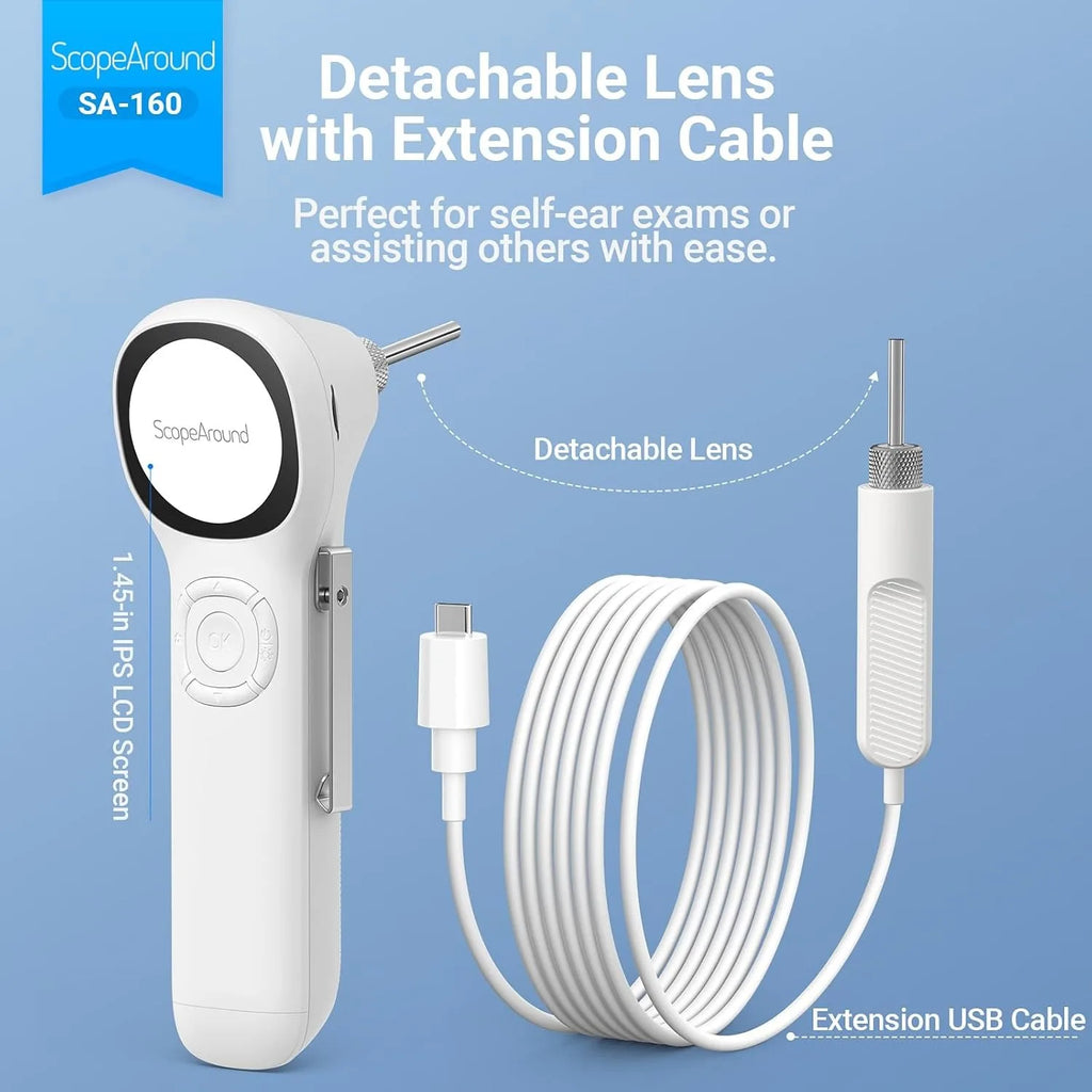Digital Otoscope with IPS Screen, 720p HD Smart Visual Ear Camera, Ear Scope Otoscope Camera , Ear Wax Removal Tool Camera
