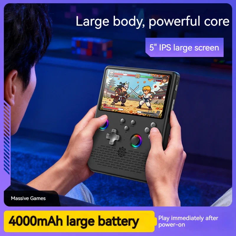 H5 Retro Handheld Game Console Linux System 5.0-inch IPS HD 4K With 64G 20000 Games Portable Pocket Game Console