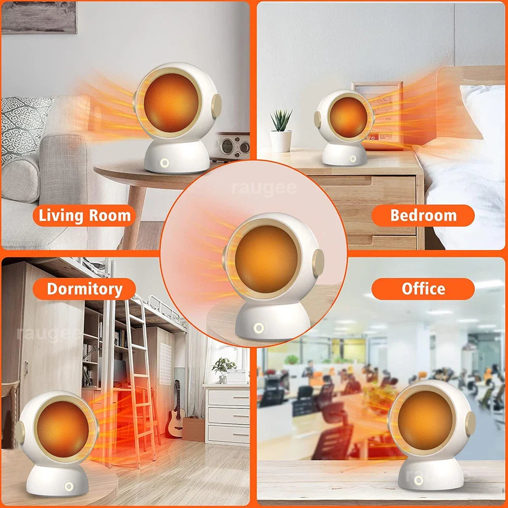 Portable Hot Air Blower Desktop Mutes Fast Heating Fans for Home Bedroom Office Electric Heater with Thermostat Space Heater ﻿