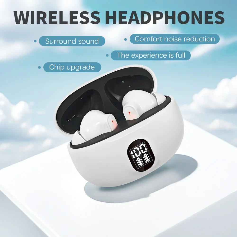 TWS Wireless Bluetooth Earphone Transparent HIFI Headphones LED Power Digital Display Stereo Sound Earphones 895B