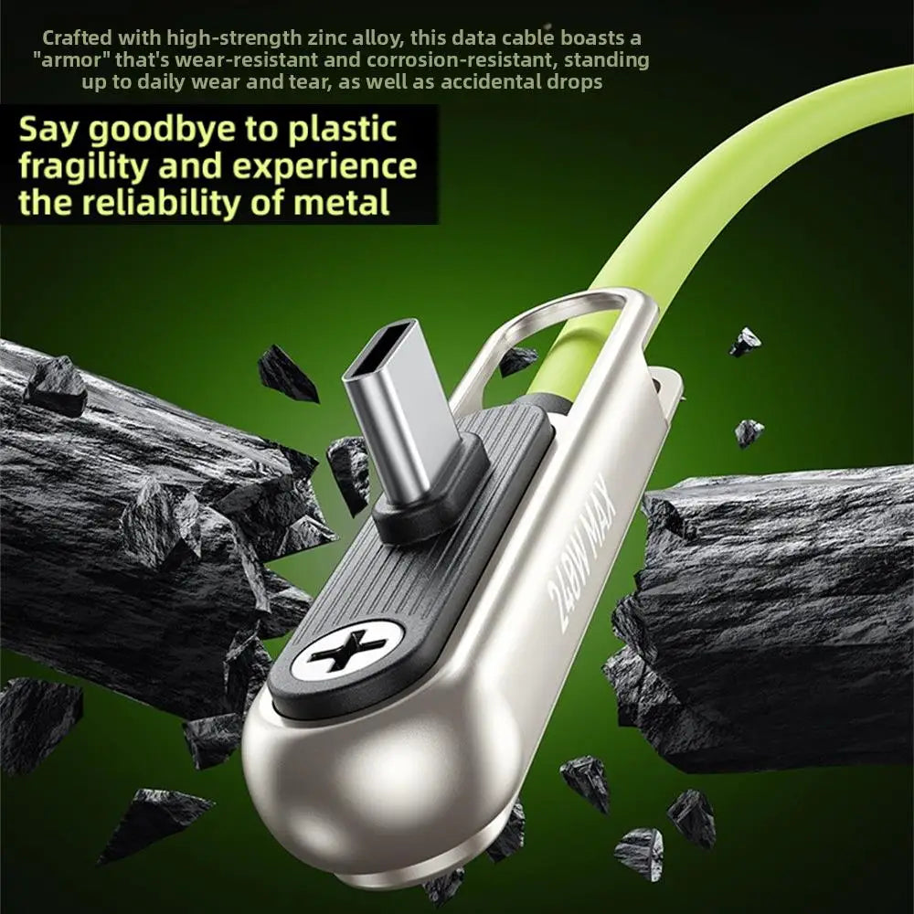 Portable Type C 240W Fast Charging Cable Phone Tablet Foldable Holder 2 In 1 Charging Cable Folding Bracket Earphone Data Wire