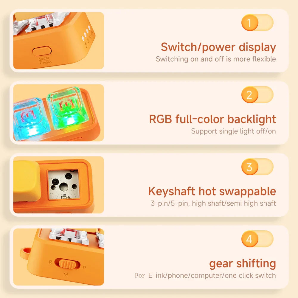 Multi-functional Keyboard Page Turner Short Video Slide PPT PDF Page Flipping Music Switch Take Photos Blue Tooth Remote Control