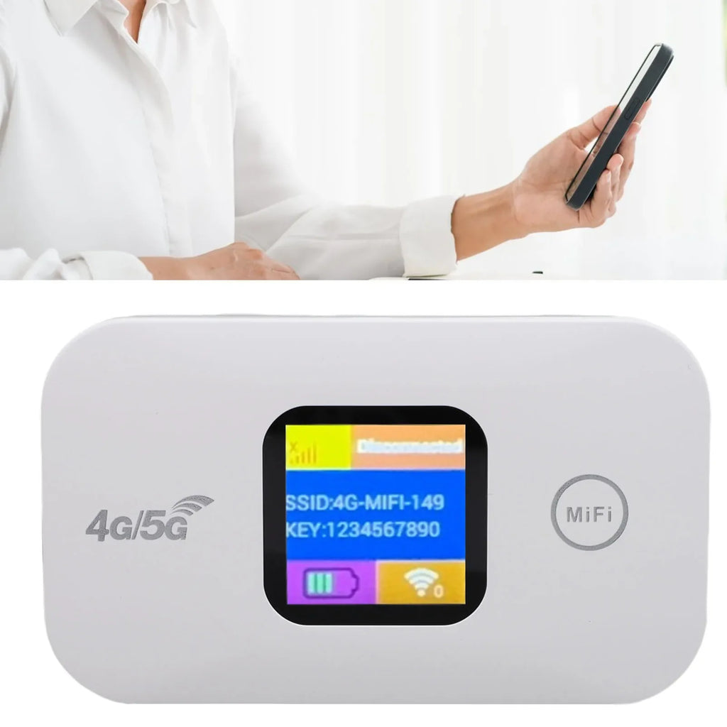Travel WiFi Hotspot SIM Slot LED Display 4G 5G Mobile Hotspot 300Mbps Stable Connection Supports 10 Devices for Outdoor for RV