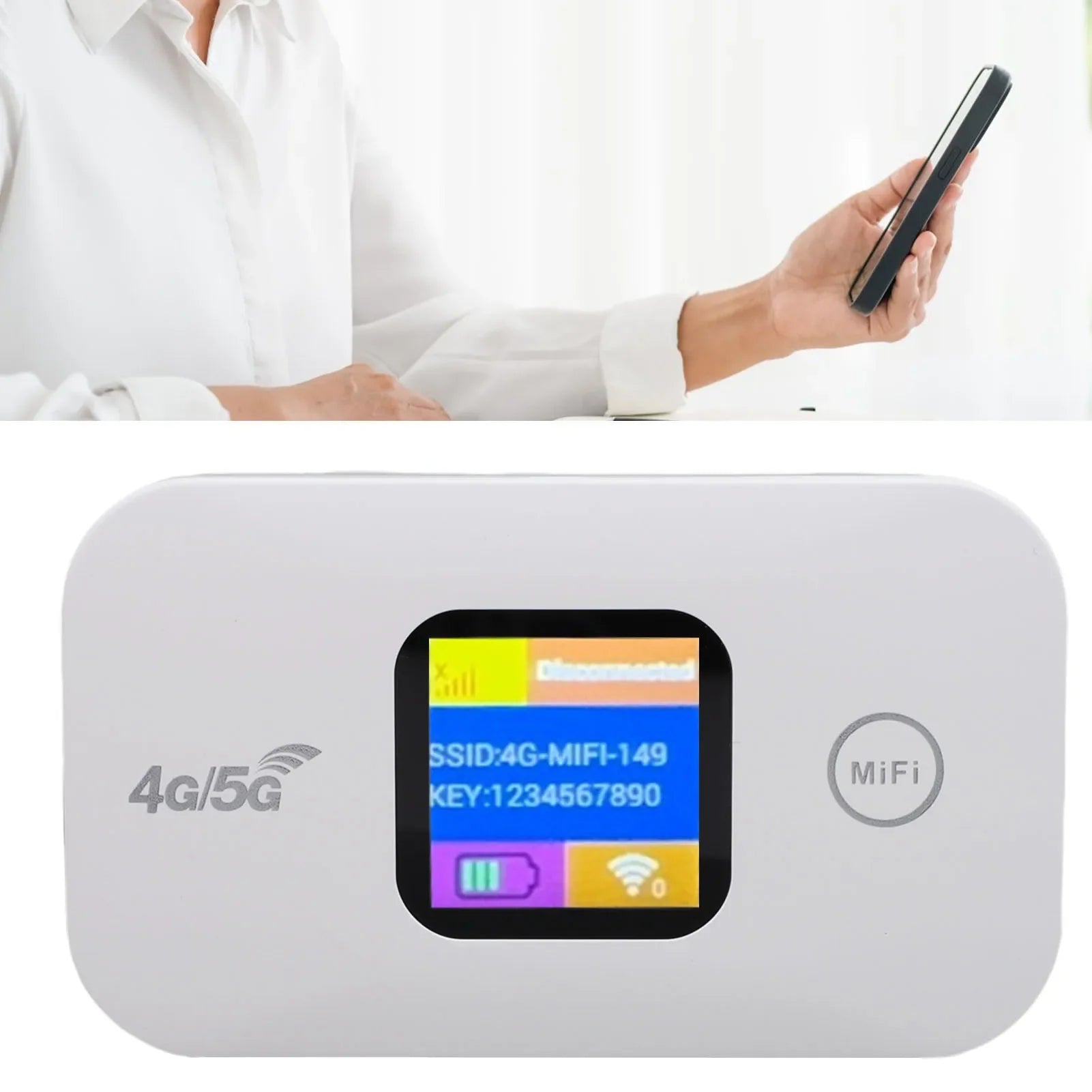 Travel WiFi Hotspot SIM Slot LED Display 4G 5G Mobile Hotspot 300Mbps Stable Connection Supports 10 Devices for Outdoor for RV