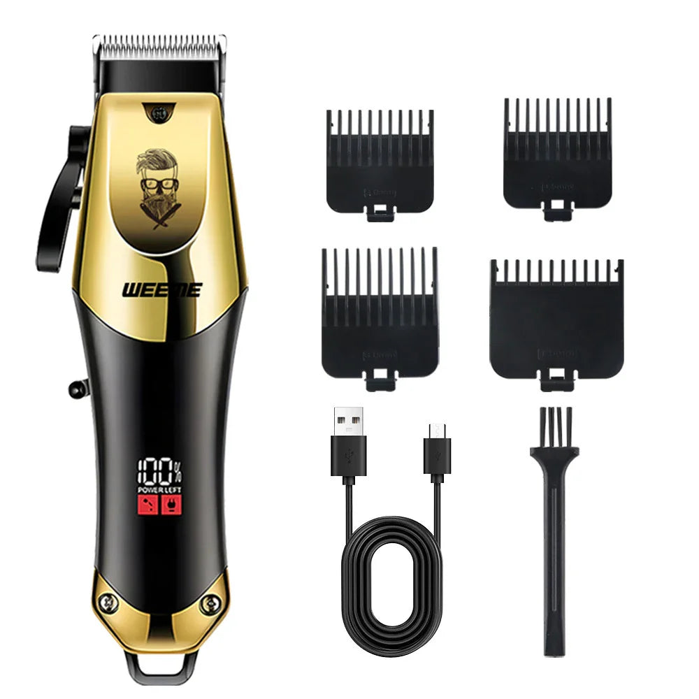 T9 Vintage Men's Electric Hair Clipper Beard Trimmer/Rechargeable Hair Cutting Machine With Nose Hair Trimmer Kit Boyfriend Gift