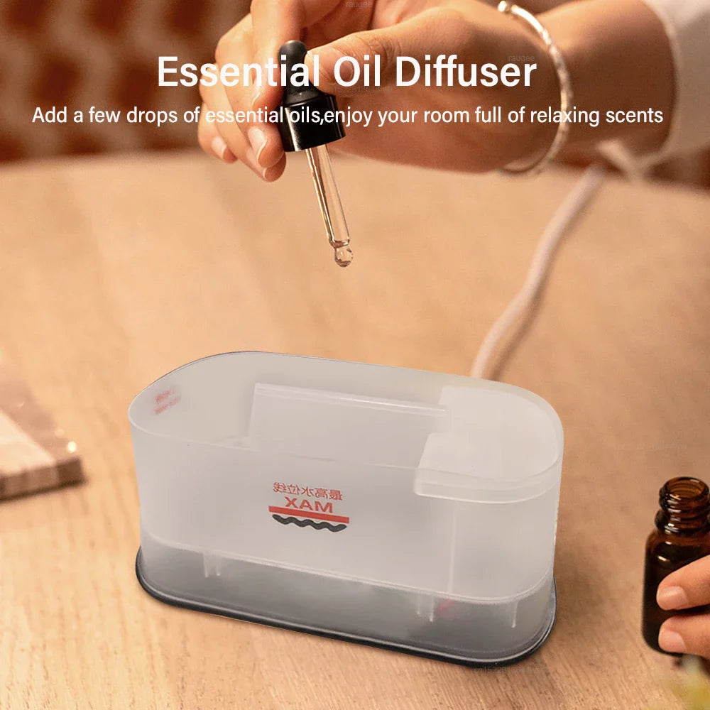 Air Aroma Humidifier USB Desktop Flame Humidifier for Home Mini Air Humidifier Fragrance Essential Oil Diffuser with Night Light