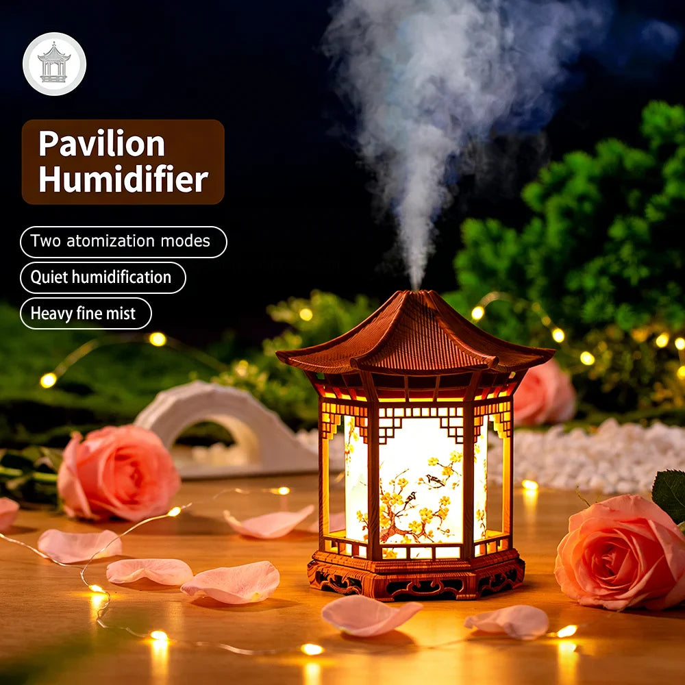 USB-Powered Air Humidifier, Modern Asian Decor, Mini Humidifier, 2 Spray Modes,  Continuous/Mist Modes, Ideal Romantic Gift.