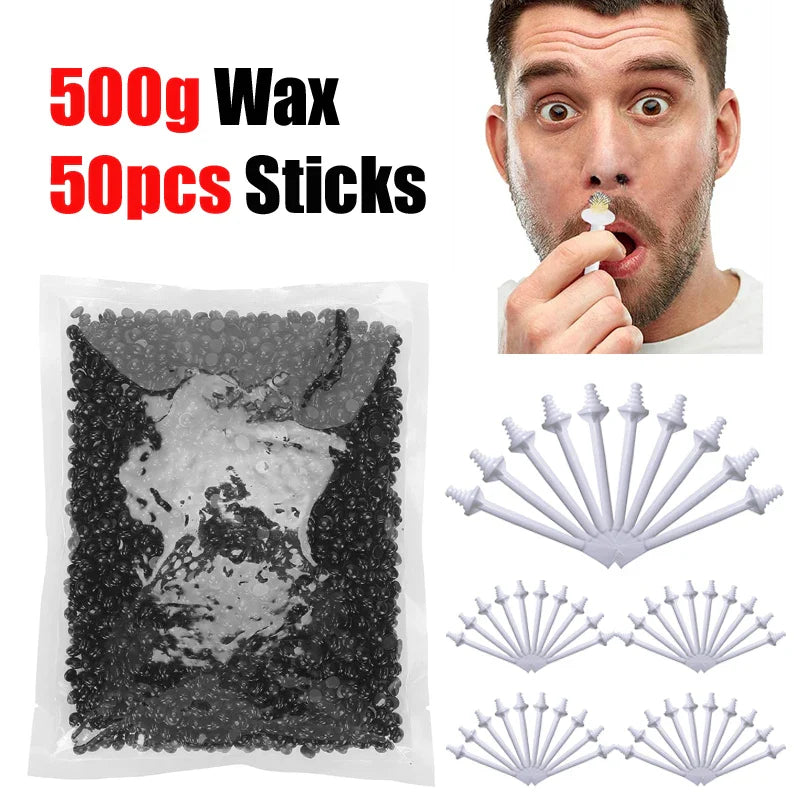 100PCS Nose Wax Sticks Kit Portable Easy Quick Wax Bean Cleaning Wax Kit Painless Nasal Wax Cleaning Tools Set For Hair Removal