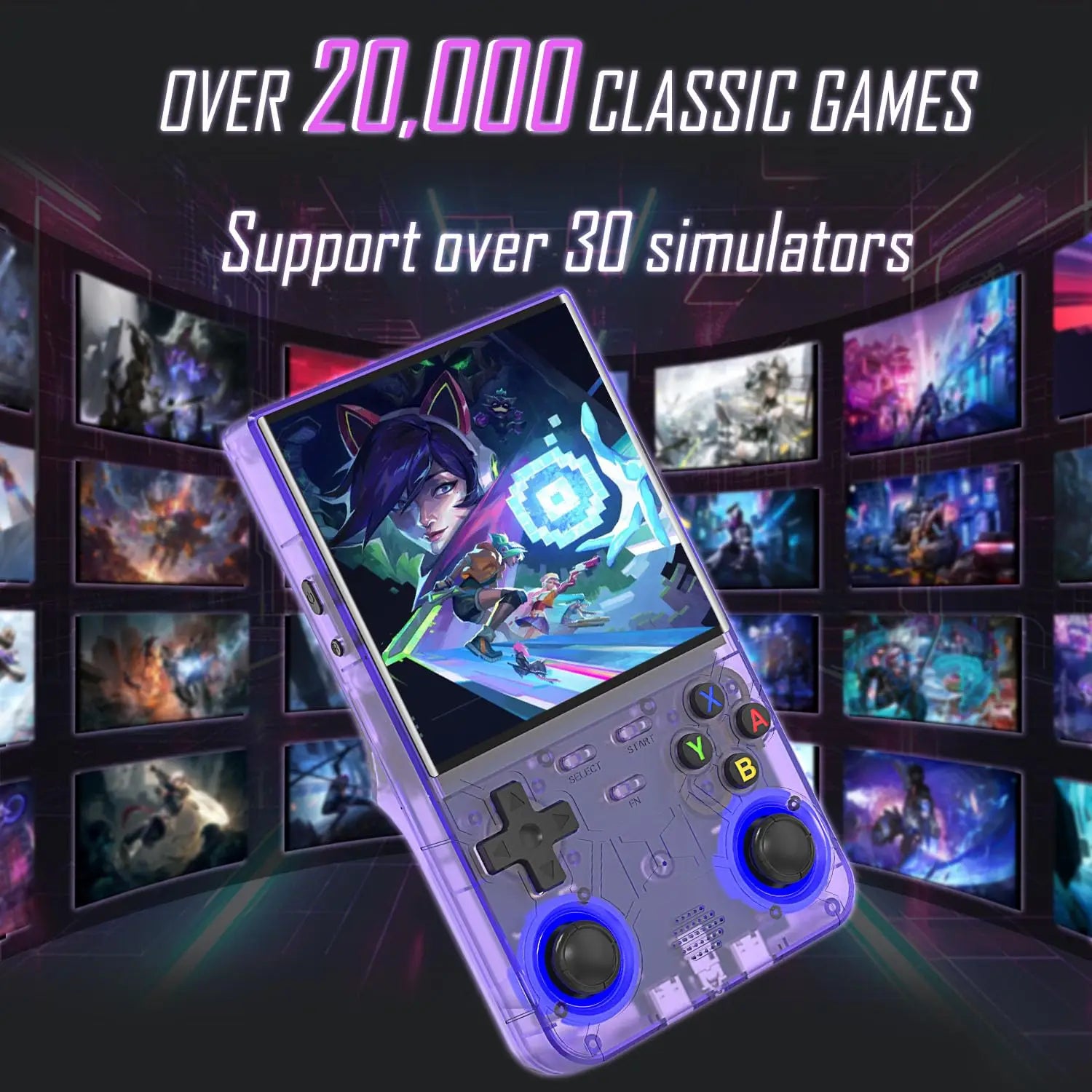 R36 Ultra Retro Handheld Game Console Linux System 4.0-inch IPS HD 4K With 64G 20000 Games Portable Pocket Game Console