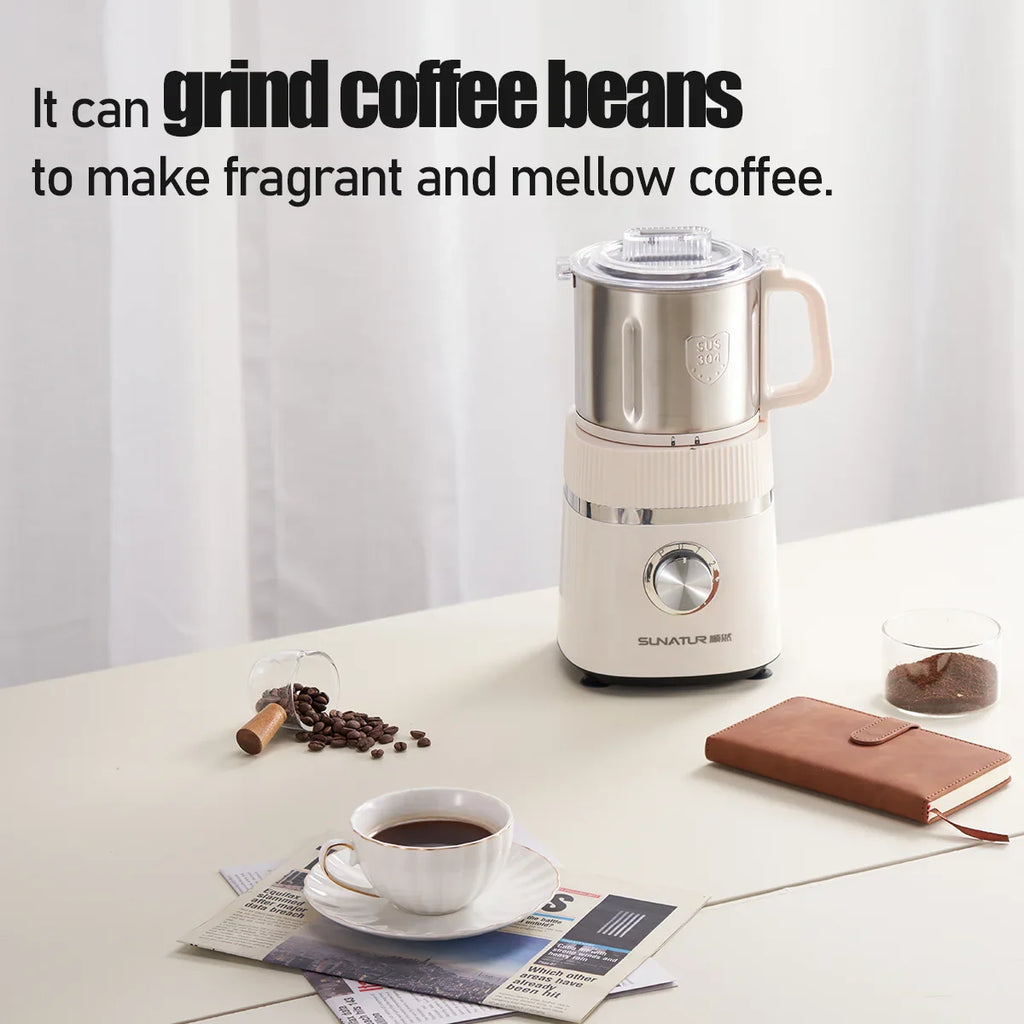 SUNATUR 1.2L Wet Dry Grinder electric coffee grinder Commercial Multifunctional Food processor coffee Bean Spice Milling Machine
