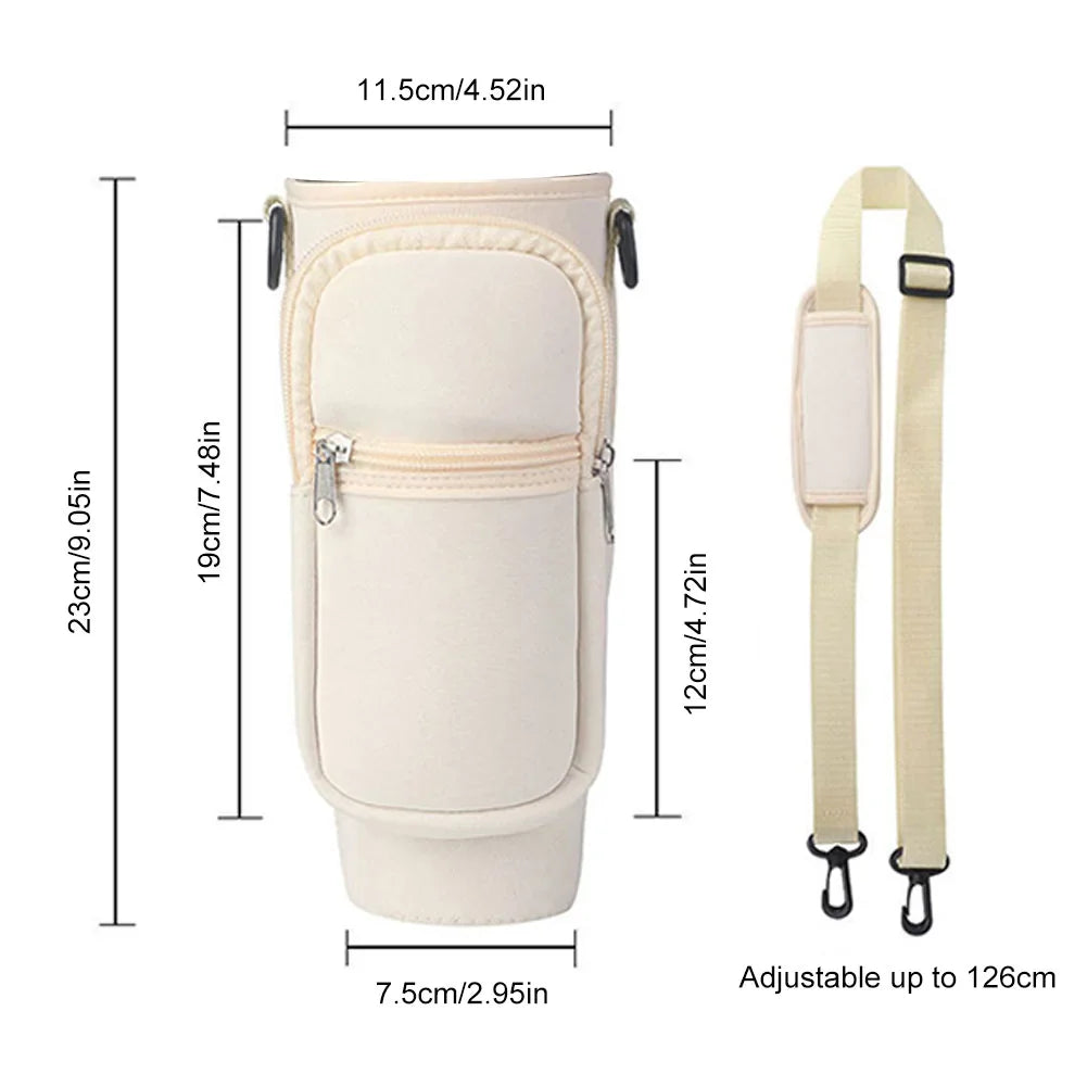 40oz Neoprene Water Bottle Carrier Bag For Stanley Quencher Cup Sleeve with Adjustable Shoulder Strap Water Bottle Holder Pouch