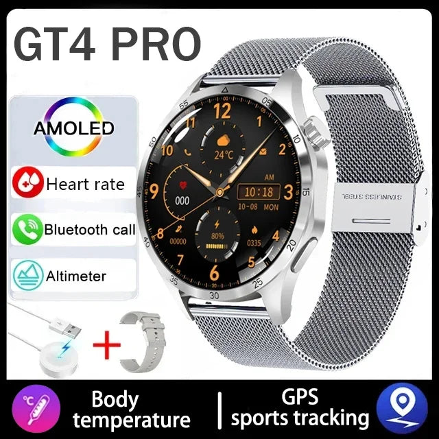 2025 Original Watch 4 Pro Men Women Full Touch Screen GPS Sport Fitness Watch Man IP67 Waterproof Bluetooth For Android IOS NWE