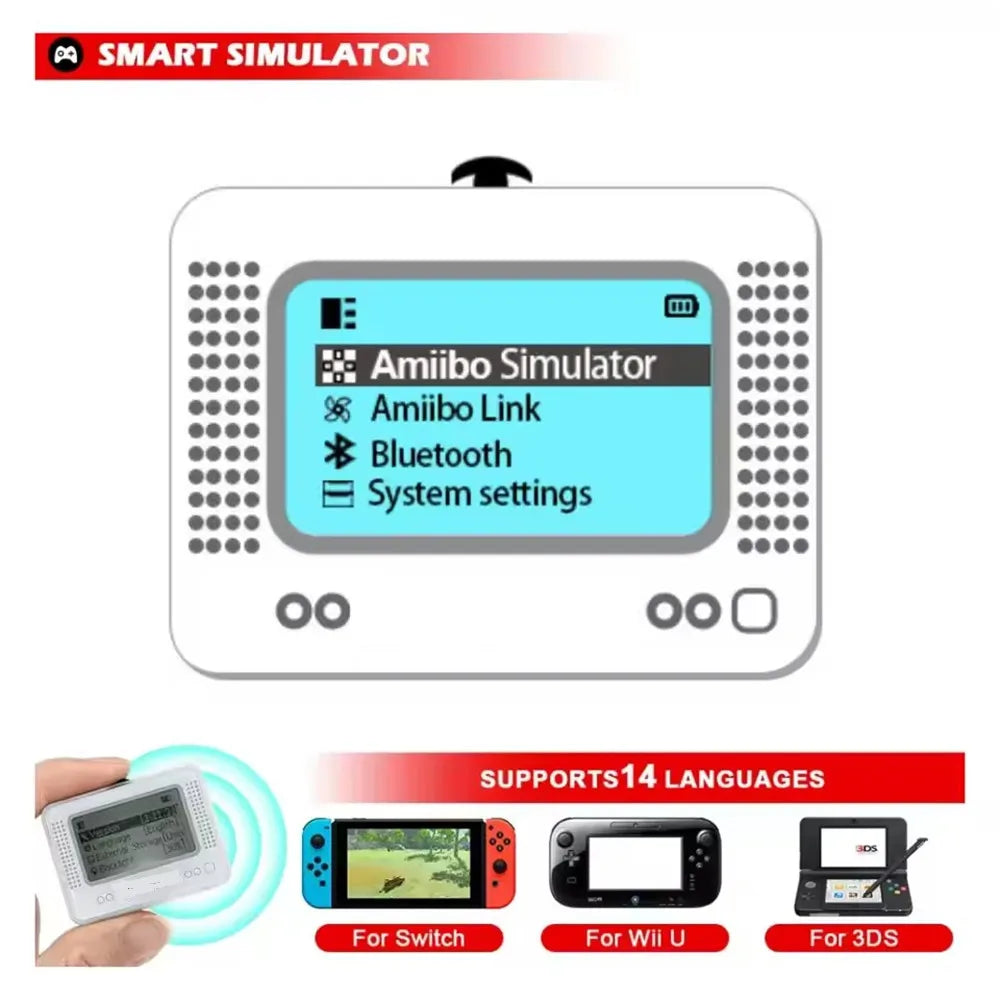 For Amiibo NFC Pixl Emulator Simulator Chargeable Bluetooth Intelligent Simulator for Switch2/Switch WiiU 3DS Game Accessories