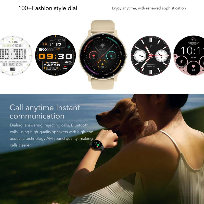 2026 New Ultra-Slim Smart Watch Men 100+ Sports Modes Heart Rate Monitoring AI Voice Assistant Bluetooth Call Smartwatches