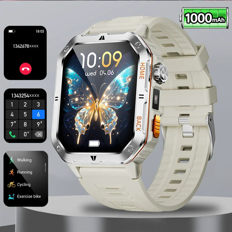 1000mAh Battery Voice Assistant GPS Sports swim 3ATM BT Call Health monitor Smartwatch For Android IOS 2026 New SmartWatch Men