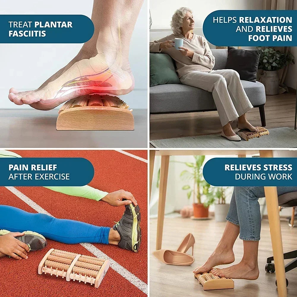 Wooden Foot Roller Foot Massager for Plantar Fasciitis Relief Foot Massager for Neuropathy & Boosts Circulation Health Care Tool