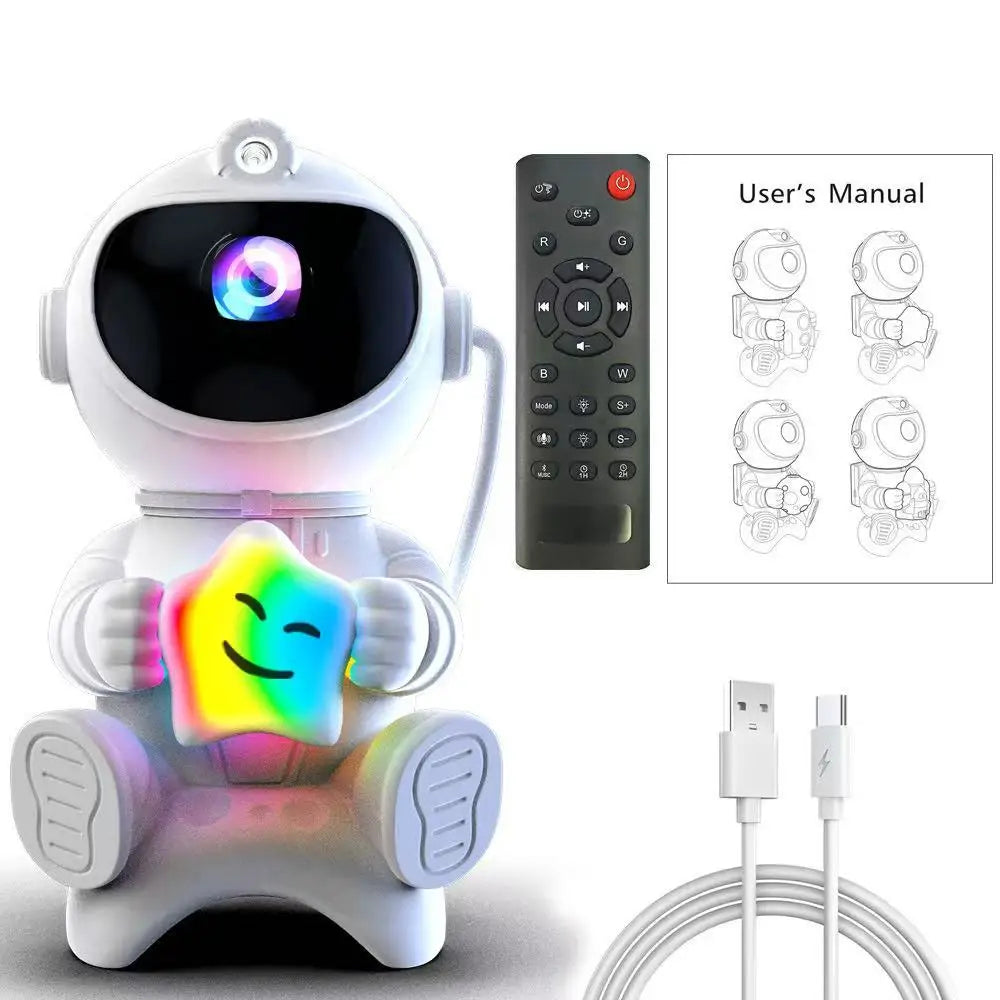 Astronaut Galaxy Starry Sky Projector Night Light Remote Control Rocket Nebula Projection Lamps For Bedroom Christmas Kids Gift