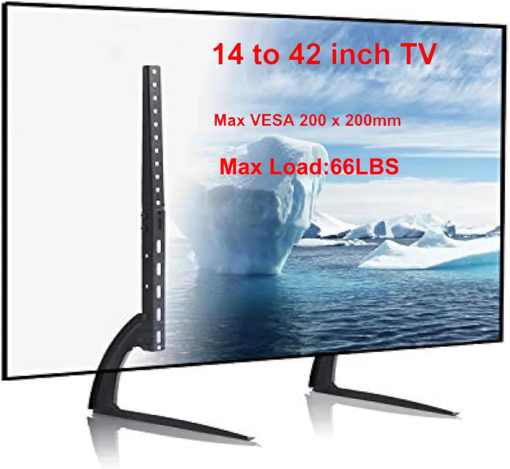 Universal Table Top TV Stand Mount for 32 to 75 Inch Screen TVs, TV Base 3-Level Height Adjustable TV Legs Max VESA 600x400mm