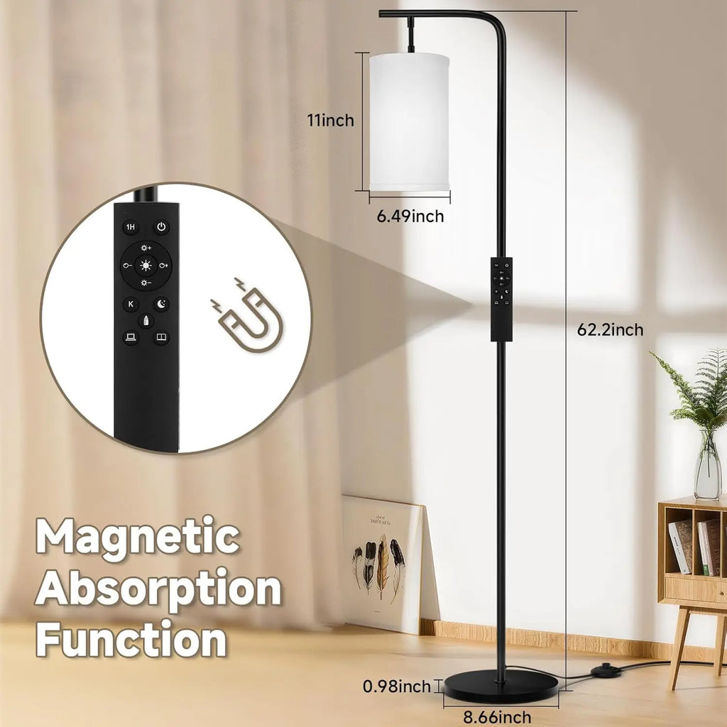 Remote Control Floor Lamp with Adjustable Color & Brightness, 9W LED for Living Room Bedroom Office
