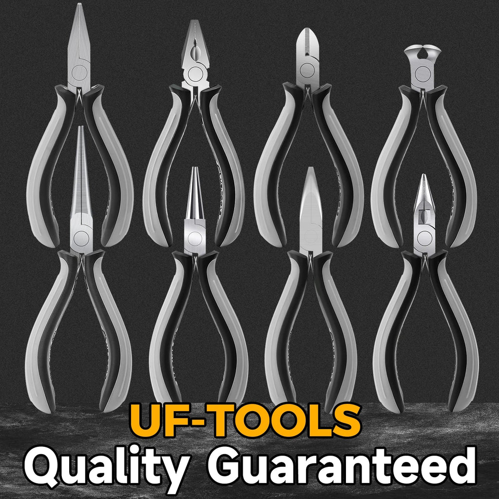 Pliers Tool Set Mini Pliers Repair Tool Bag Long Nose Flat Nose Bent Nose Combination Pliers Universal Remover Tool 8-Piece Set