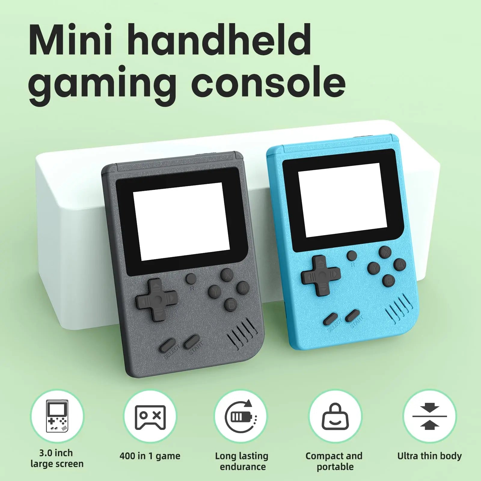 Retro MINI Handheld Game Console 3.0-inch LCD Screen Handheld Game 8 Bit 400 in 1 Retro Classcial Game for Player boy Gift