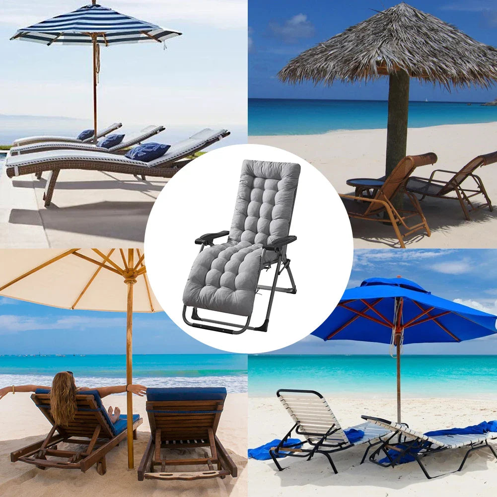 Sun Lounger Cushions Polyester Fiber Patio Chaise Lounge Cushions Pad  Indoor Outdoor Lounge Chair Cushion for Travel Holiday