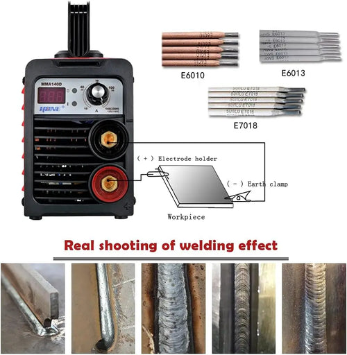 140Amp IGBT Inverter Welder Machine, 110V/220V Digital Display with Hot Start & Anti-Stick for 1/16"-1/8" Rods