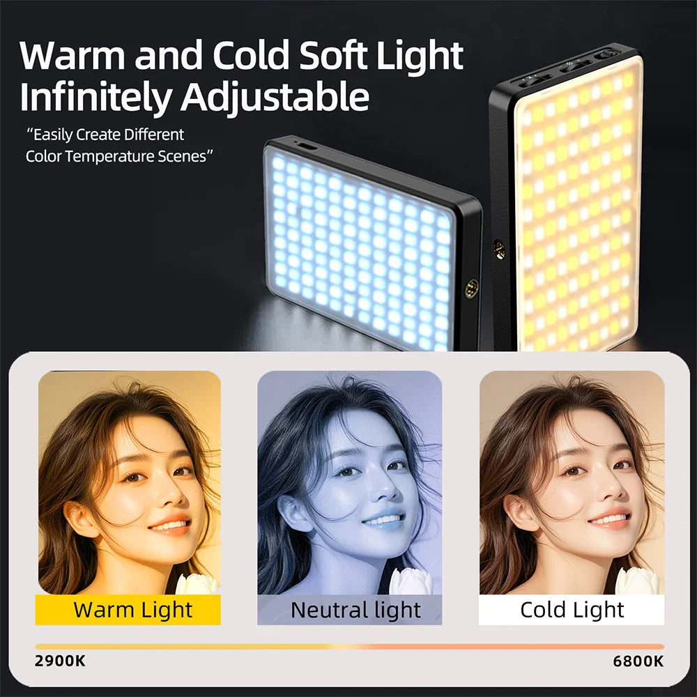 80pcs LED 1500Mah Rechargeable Clip Video Light Adjusted 3 Light Modes for iPad Laptop Makeup Selfie Vlog Live Stream