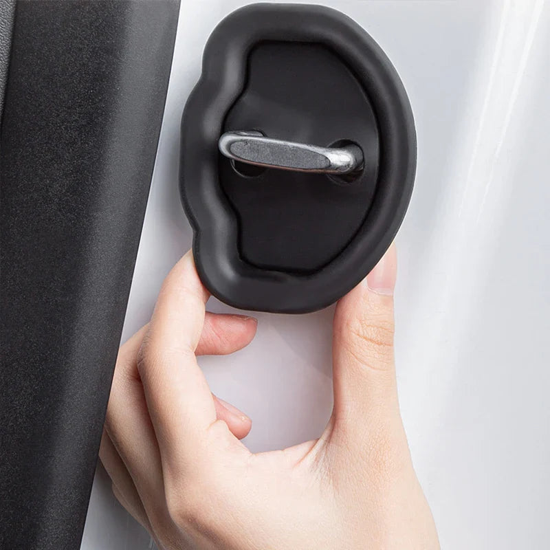 Door Silent Shock Absorbing Pad Silicone Door Lock Protective Cover Modification Accessories For Tesla Model 3 Model Y
