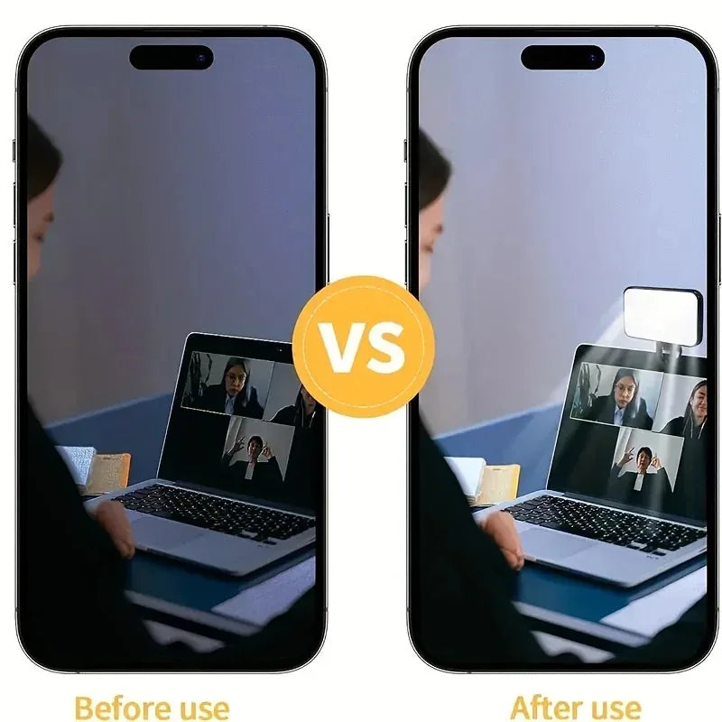 Rechargeable Clip On Selfie Ring Light with 3 Color Modes Adjustable Brightness for Phone Computer Video Calls Photography