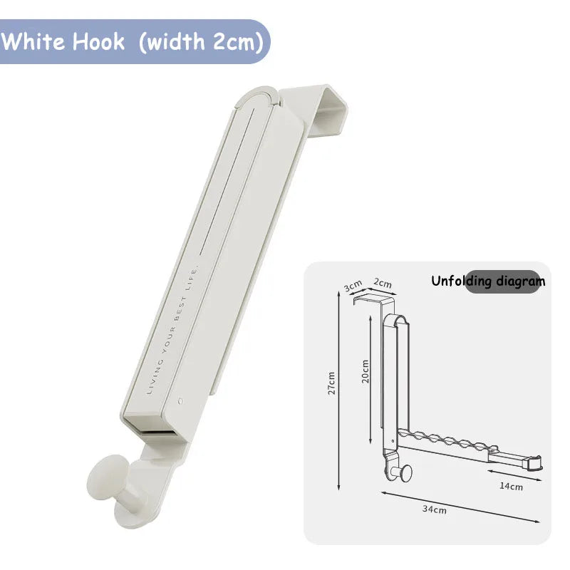 1/2pcs Folding Wall Hook portable drying rack Hidden Robe Towel Coat Hook door back hooks Expandable Sticky Towel Hanger