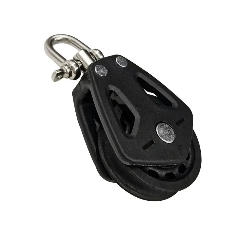 High Load Sheave Block Universal Head Swivel Shackle Single Pulley Plain Bearing Block Rope Runner Universal Boat Accessories