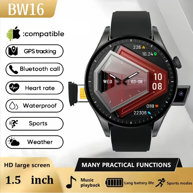 Built-in GPS Smart Watch BW16 Compass Large Battery Heart Rate Monitor Sport Waterproof Bluetooth Call Smartwatch Men Women