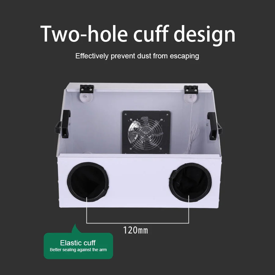 Grinding Dust Box Metal Structure Dust Box Ventilation Fan Dust Extraction Box for Craft Work Sanding Polishing