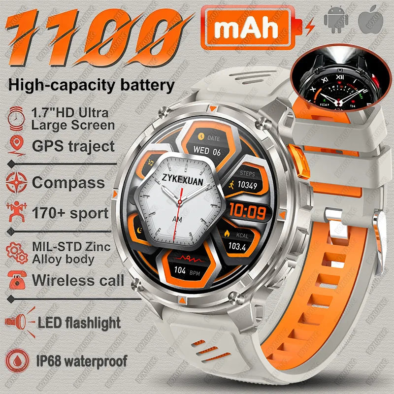 2026 New T-Rex3 Pro GPS Tracker Smartwatch Men 120-Day Standby 1100mAh Clock Rugged Outdoor Sport 10ATM Waterproof Call Watches