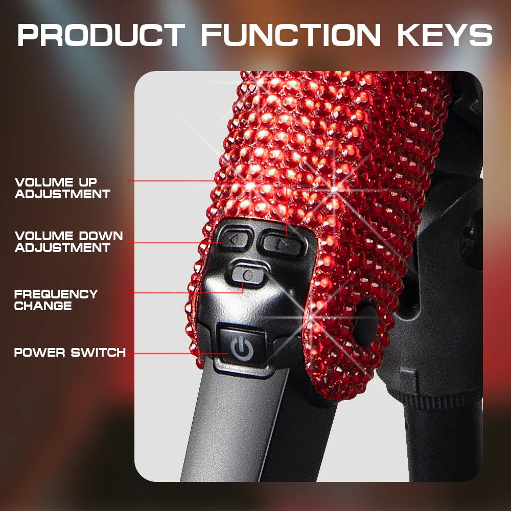 Wireless Karaoke Mic SKM9000 Custom Diamond-Encrusted  Microphone For Live Streams  Karaoke Shining Stage Essential