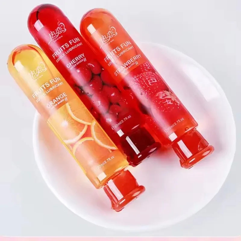 80ml Adult Erotic Lubricant Edible Fruit Flavor Oral Sex Water-soluble Human Lubricant Private Parts Lubricant Massage Sex Toy